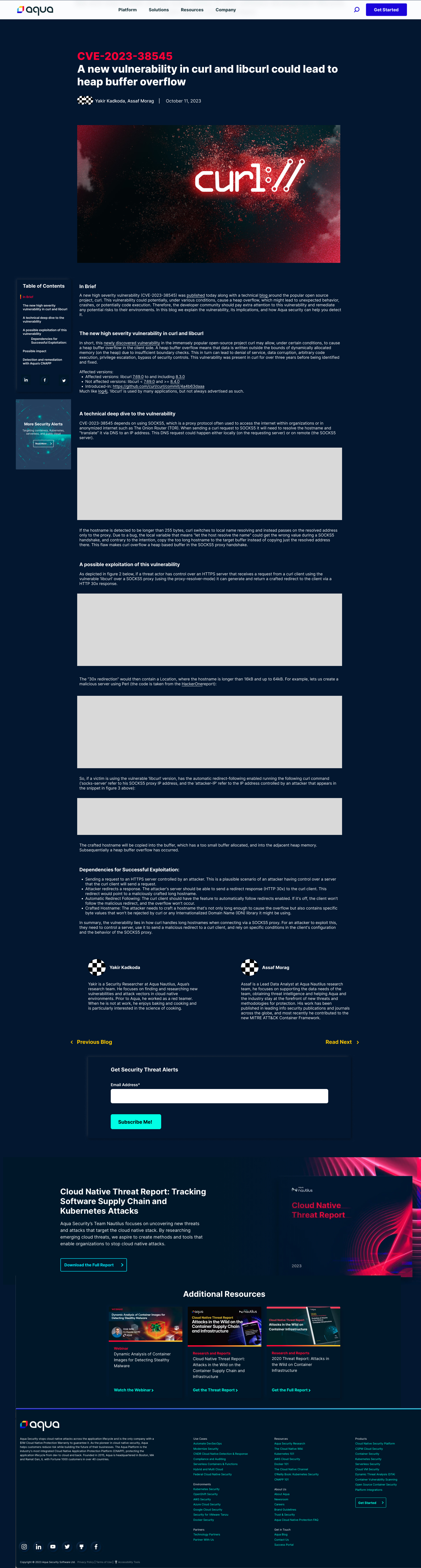 Blog post page before redesign