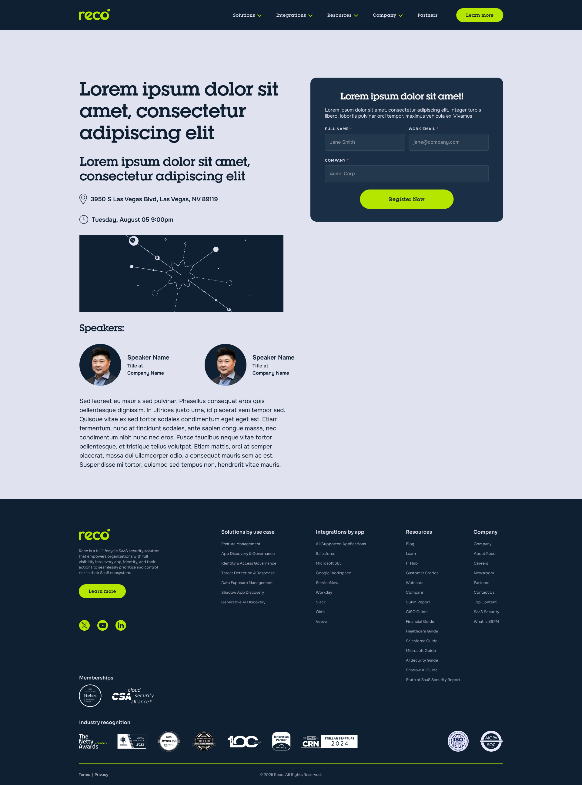 Webinar registration template