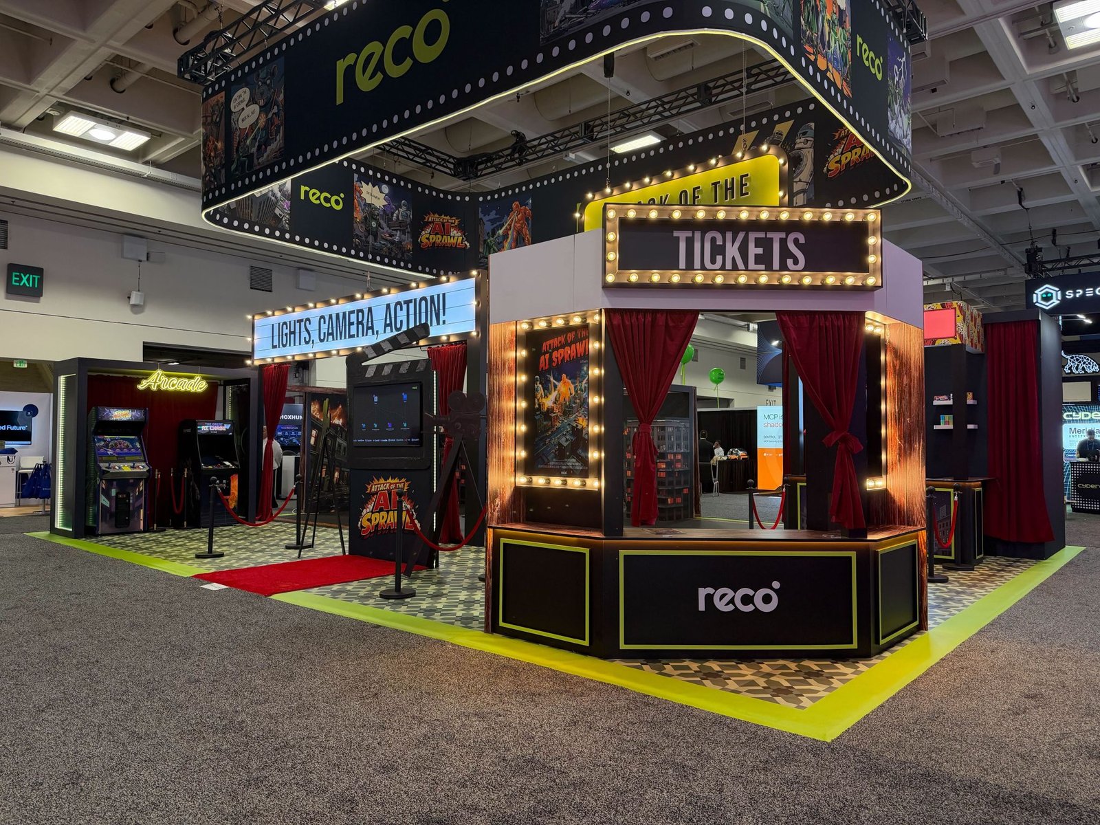 Reco RSA booth, ticket kiosk and marquee