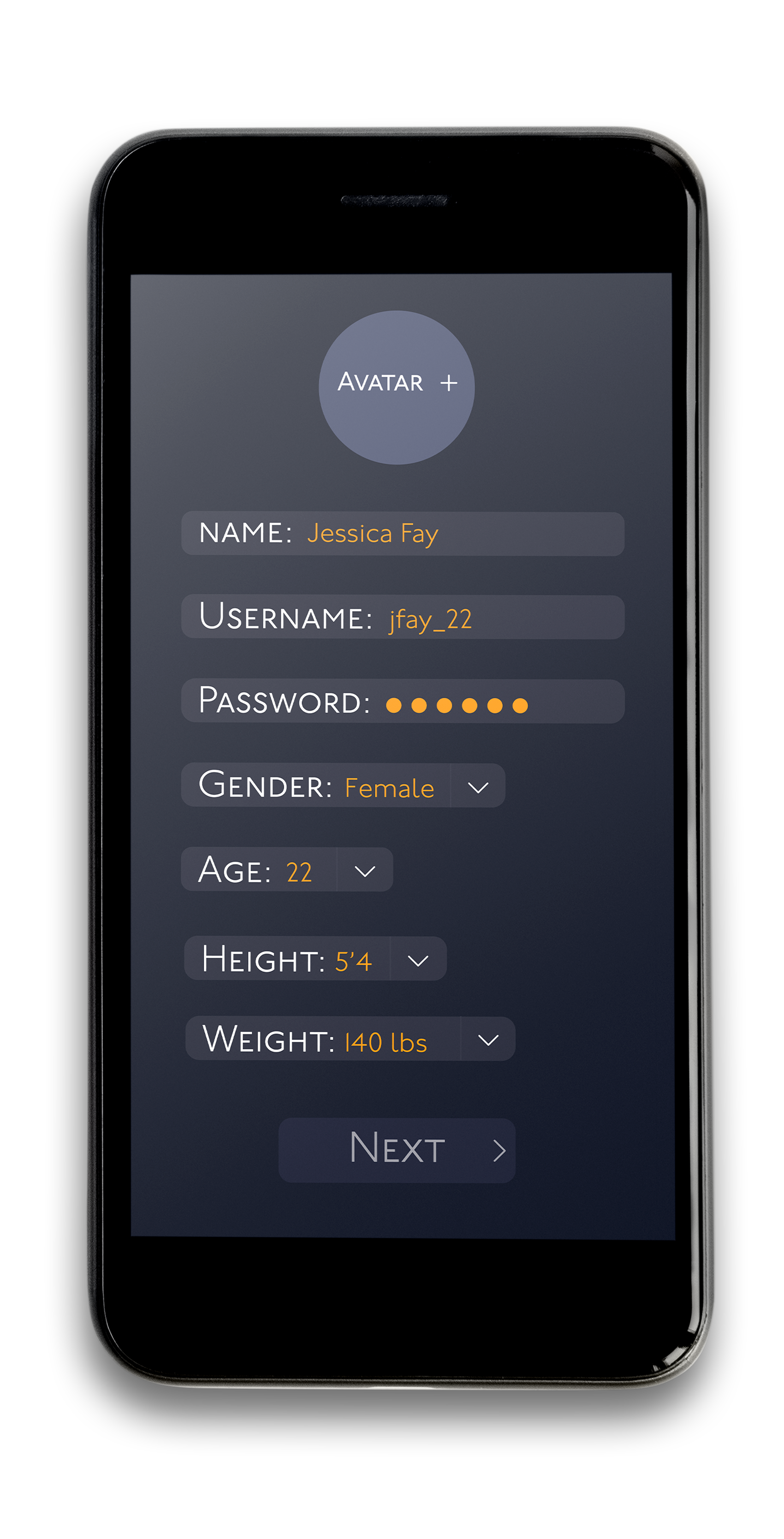 Sign up step 1