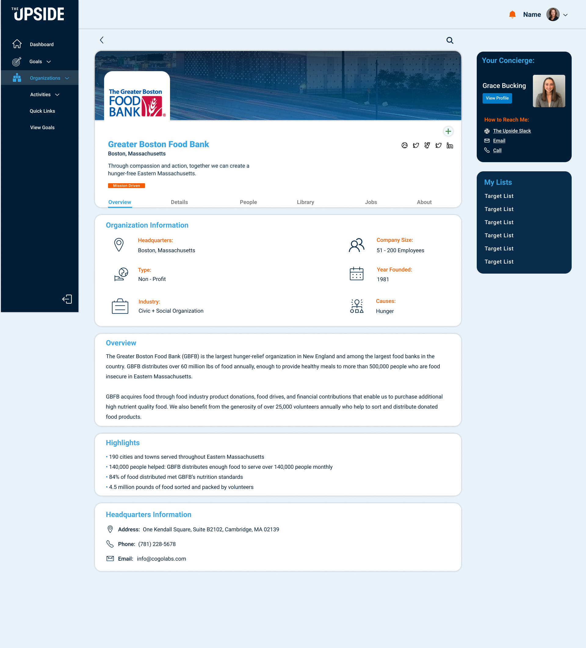 Non-Profit page
